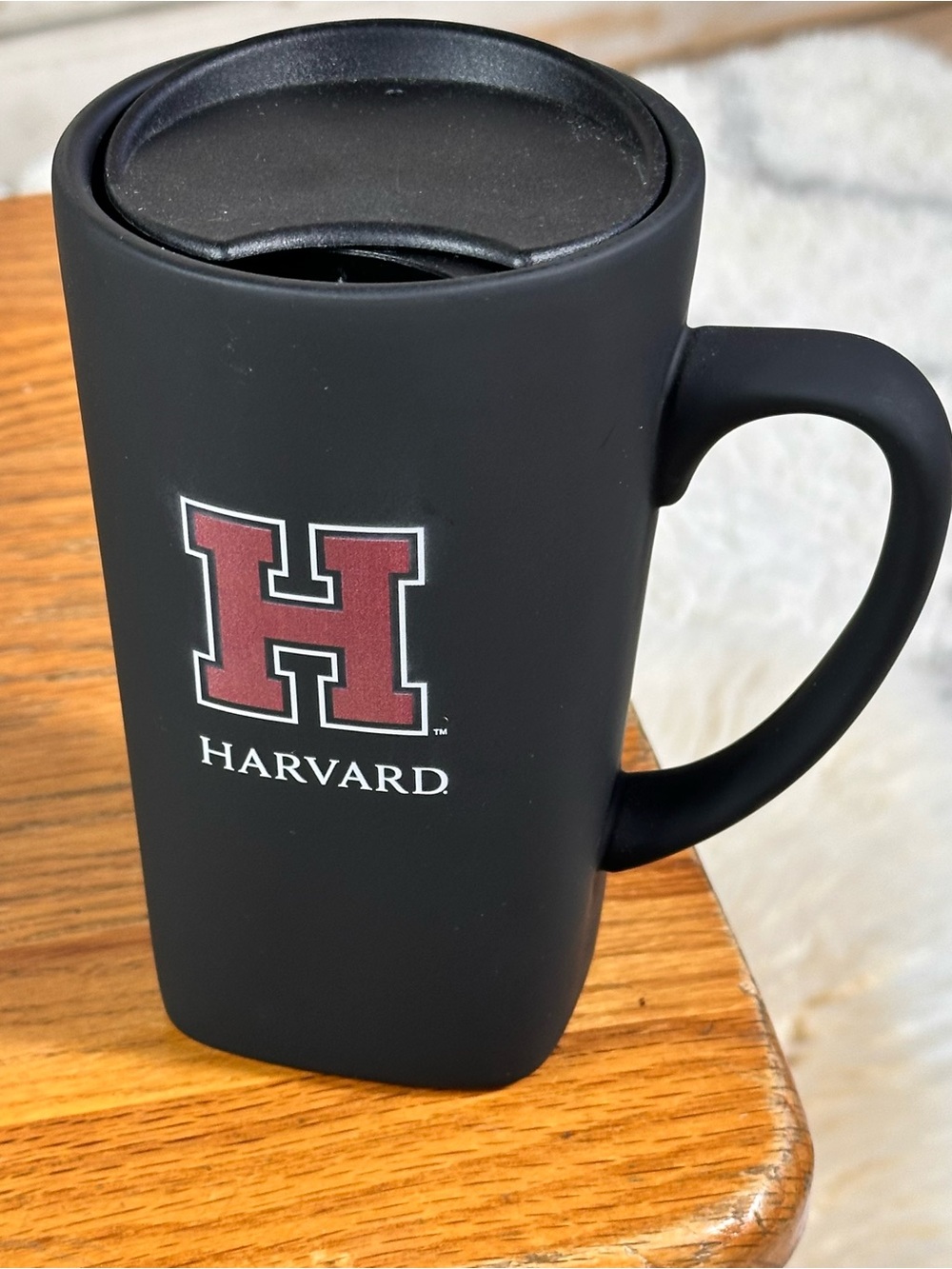 Harvard Black Travel Mug with Lid - Insulated Coffee Cup